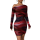 Shein Fitted Tie Dye Print Long Sleeve Dress - Oblique