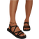 Shein Women'S Flat Sandals With Suede Strap Decoration, Woven Sole, Simple Vacation Style, Black Cross Straps, Versatile