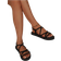 Shein Women'S Flat Sandals With Suede Strap Decoration, Woven Sole, Simple Vacation Style, Black Cross Straps, Versatile