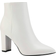 Dream Pairs DREAM PAIRS Women's White Pu Chunky Heel Ankle Booties Pointed Toe Short Boots BM Sianna-1
