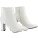Dream Pairs DREAM PAIRS Women's White Pu Chunky Heel Ankle Booties Pointed Toe Short Boots BM Sianna-1
