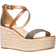 Michael Kors Serena Signature Logo and Leather Wedge Sandal - Brown