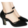 Shein Thick Heel One-Buckle Rhinestone - Pointed Toe