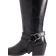 NA-KD Leather Buckle Detail Cowboy Boots - Sort