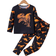 Shein Toddler Boys Comfortable Cartoon Dinosaur Luminous Long Sleeve Long Pants Pajama Set Glows Under Purple Light