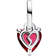 Pandora Broken Heart Mini Dangle Charm Sterling silver Man-made crystal Red