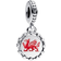 Pandora Engravable Welsh Red Dragon Dangle Charm - Enamel/Sterling Silver/Red