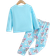 Shein Young Girl Comfortable Cartoon Cat Print Long Sleeve Pajamas Loungewear Glows Under UV Light