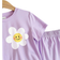 Shein pcsSet Summer Purple Flower Print Smile Face Pattern TShirt And Shorts Outfit For Young Girls