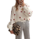 Shein Cute Love Random Jacquard Pullover Sweater - Casual