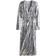 H&M Paillettenkleid Wickelschnitt - Silber