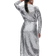 H&M Paillettenkleid Wickelschnitt - Silber