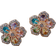Shein Rhinestone Flower Design Stud Earrings