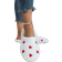 Shein Women Heart Decor Fuzzy Home Slippers, Fashion White Bedroom Slippers