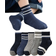 Shein High Waist Casual Sports Crew Socks - Gray Stripe/Blue