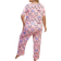 Shein Women's Plus Pink Round Neck Cloud Print Pajama Set