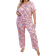 Shein Women's Plus Pink Round Neck Cloud Print Pajama Set