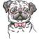 Diamond Dotz Hug A Pug with Frame 13.7 x 13.7