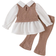 Shein Baby Girl Bow Decor Long Sleeve Outfit - Autumn