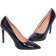 PrettyLittleThing Patent Wide Fit Court Heels, Black