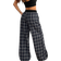 Shein Casual Loose Checked Wide Leg Pants - Fall