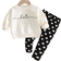 Shein Cute Handpainted Heart Print Sweatshirt And Leggings - Soft Round Neck