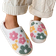 Shein Fashionable Cute Floral Pattern Soft Comfortable AntiSlip Durable Indoor Slippers Warm Plush Slippers For Winter