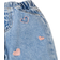 Shein Heart Embroidered Denim Tapered Pants - Denim