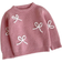 Shein Embroidered Pink Pullover Sweater - Pink