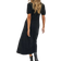 ASOS DESIGN Ultimate Svart tea-klänning midimodell med krage-Svart/a