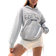 Shein Letter Flocking Kangaroo Pocket Drop Shoulder Hoodie