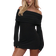 Shein MISSGUIDED Textured Ruched Off Shoulder Long Sleeves Bodycon Mini Dress