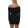 Shein MISSGUIDED Textured Ruched Off Shoulder Long Sleeves Bodycon Mini Dress