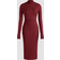 Cider High Neck Solid Ruched Midi Dress