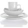 Elama Hayes 16-Pc Square Porcelain Dinnerware Set in White Dinner Set 16pcs