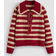 Cider Knit Collar Striped Knotted Oversized Sweater
