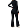 Shein Black High Neck Cutout Bodycon Flare Jumpsuit