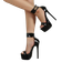 Shein Women Black Minimalist Platform Stiletto Heeled Sandals, Punk Open Toe Ankle Strap Sandals
