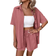 Shein Drop Shoulder Shirt Tie Front Shorts