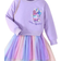 Shein Young Girl Unicorn & Letter Graphic Ombre Mesh Hem Dress