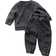 Shein Baby Boys Girls Retro Style Sweatshirt & Cargo Sweatpants Set