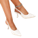 Shein Pointed Toe Slingback Kitten Heels - White