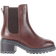 Off The Hook Block Heel High Ankle Leather Chelsea Boots - Brown