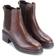 Off The Hook Block Heel High Ankle Leather Chelsea Boots - Brown