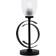 The Home Depot Delgado 16.25 in Matte Black Piano Desk with Clear Ribbed Glass Shade Table Lamp 16.2"