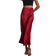 Shein Women's Simple Solid Color Elastic Satin Texture Trumpet Hem Elegant Maxi Skirt