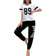 Shein Colorblock Digital Pattern V-Neck Short Sleeve Top And Letter Print Long Pants Pajama Set