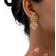 Shein 1pair Metallic Petal Shaped Linked Dangle Earrings