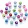 Shein 50pcs/set 8mm Multicolor Round Spacer Beads With Imitation Crystal Effect For Diy Jewelry Making Supplies