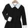 Shein Toddler Girls Contrast Collar Keyhole Back Dress
